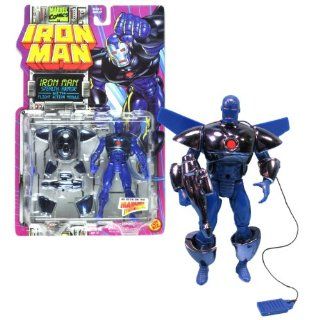 Toy Biz Year 1995 Marvel Comics IRON MAN Series 5 Inch Tall Action Figure   STEALTH ARMOR IRON MAN with Flight Action Module and Photon Blaster Electronics