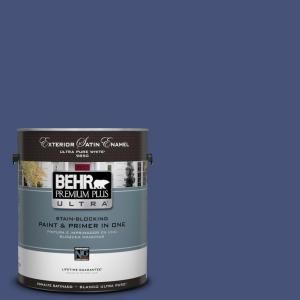 BEHR Premium Plus Ultra 1 gal. #620D 7 Deep Indigo Satin Enamel Exterior Paint 985301