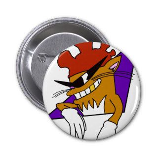 Cool Cat with the Roster Hat Pinback Button