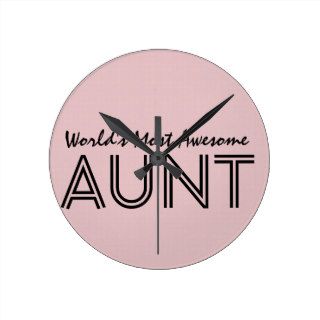 World's Most Awesome AUNT Custom Pink Gift Item 01 Wallclock