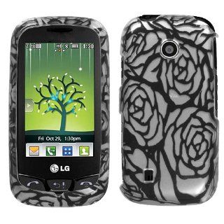 Silver Rose Splash Protector Case for LG Cosmos Touch VN270 Cell Phones & Accessories