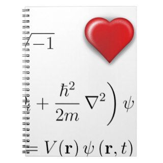 I heart Schrodinger equation Spiral Notebook