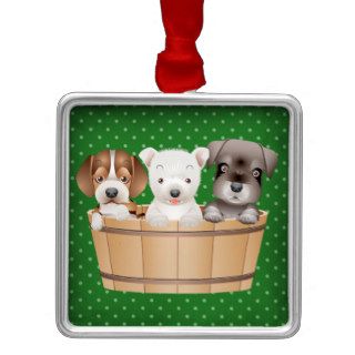 Puppies In A Barrel Ornament