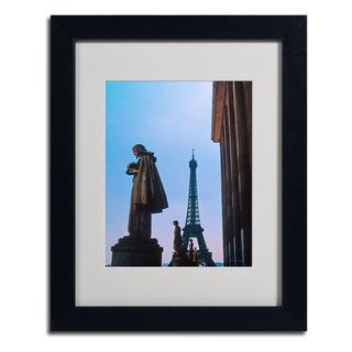 Kathy Yates 'View of Eiffel from Trocadero' Framed Mattted Art Trademark Fine Art Canvas