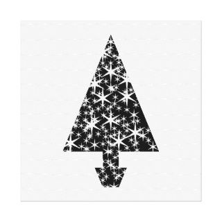 Black and White Christmas Tree Design. Gallery Wrap Canvas