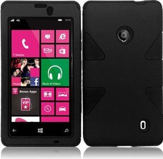 Nokia Lumia 521 520 ( AT&T , Metro PCS , T Mobile ) Phone Case Accessory Charming Black Dual Protection D Dynamic Tuff Extra Stong Cover with Free Gift Aplus Pouch Cell Phones & Accessories