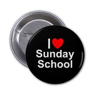 I Love (Heart) Sunday School Pins