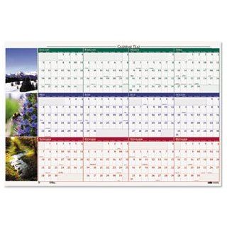 Earthscapes Nature Scene Reversible/Erasable Yearly Wall Calendar 24 X 37 2014 