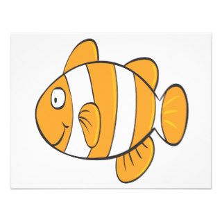 cute happy little clown fish cartoon character personalized announcements