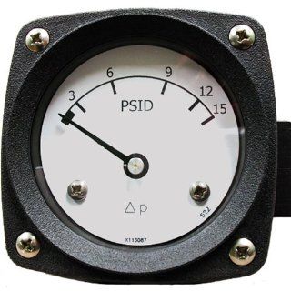 Mid West 522 SA 02 AO 10P Differential Pressure Gauge with 316 Stainless Steel Body and 316 Stainless Steel/Ceramic/Acetal Internals, Diaphragm Type, 5% Full Scale Accuracy, 2 1/2" Dial, 1/4" FNPT End Connection, 0 10 psid Range, 1000 psig SWP I