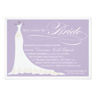 HERE COMES THE BRIDE  BRIDAL SHOWER INVITATION