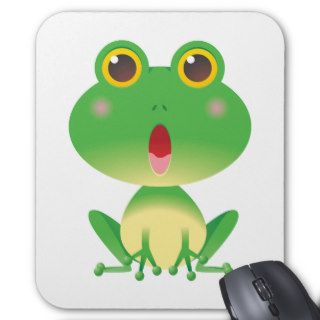 Frog ~ Green Tree Frog Cartoon Art Mouse Pads