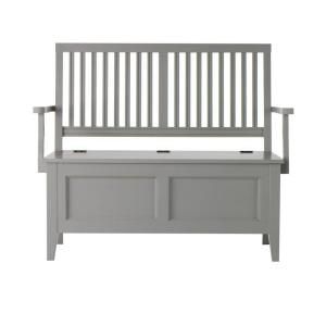 Martha Stewart Living Solutions 47 in. W Cement Gray Wood Entry Bench 1035600270