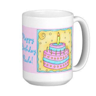 Pink Happy Birthday Cake Mug