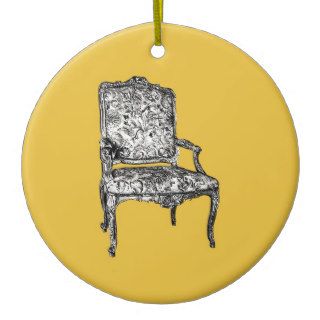 Regency chair in mustard yellow ornaments