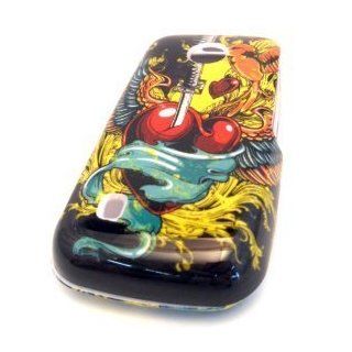 Tracfone LG 505c Sword Heart Tattoo HARD Case Skin Cover Protector Accessory Straight Talk Cell Phones & Accessories