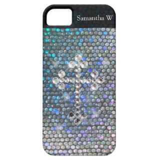 Printed Silver Bling Cross iPhone 5 Case