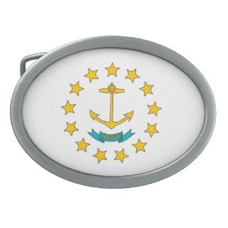 Rhode Island Flag Oval Belt Buckles