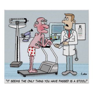 Funny cartoon medical test poster