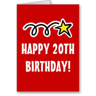 Happy 20th Birthday Card For Men and Women
