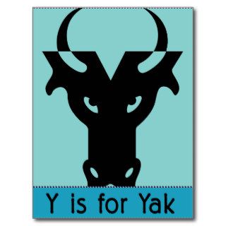 Yak Animal Alphabet Postcards