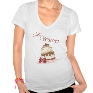 Just Married Wedding Cake Shirts