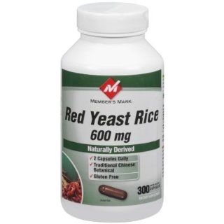 Member's Mark Red Yeast Rice 600mg   300ct Bottle Health & Personal Care