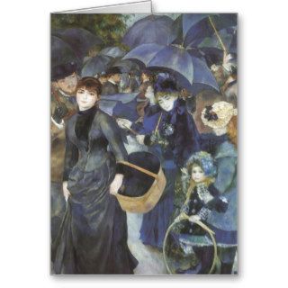 Umbrellas by Renoir, Vintage Impressionism Art Greeting Cards
