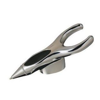 Ergosleek Metal Penagain Pen, Chrome  Ballpoint Stick Pens 