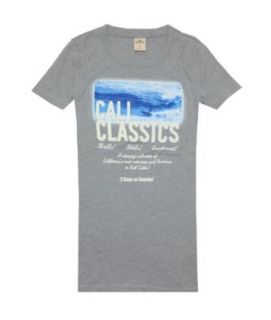 Hollister Women Fashion Cali Classics Graphic Logo T shirt (XS, Grey)