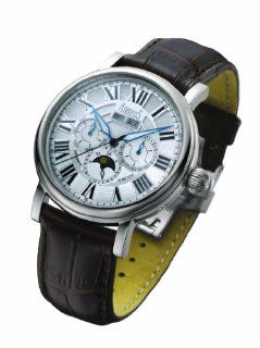 Arbutus Men's Automatic Watch with Silver Dial Analogue Display and Silver Leather Strap AR508SWF at  Men's Watch store.