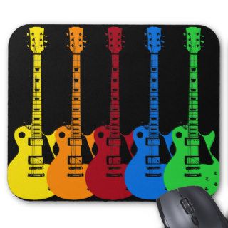 Five Colorful Electric Guitars Mouse Pad
