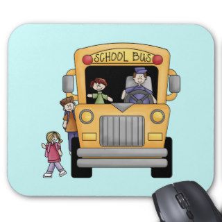 Yellow School Bus Tshirts and Gifts Mousepads