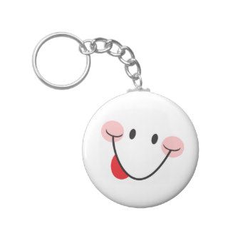 Smile with sticky out tongue keychain