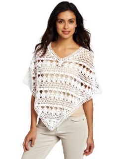 525 America Women's Novelty Triangle Poncho Sweater, Bleach White, X Small/Small