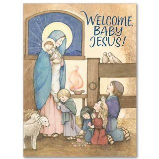 Welcome Baby Jesus Deluxe Religious Christmas Holy Greeting Card 20 Cards & Envelopes 