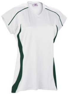 Teamwork Girls Cobra Custom Volleyball Jerseys 526 WHT/DGN GIRLS L/XL (32 34) Clothing