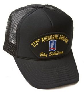 Delux 3D Patch Embroidery Trucker Hat, 173rd Airborne Brigade Sky Soldiers Clothing
