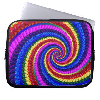 Rainbow Fractal Art Swirl Pattern Computer Sleeve