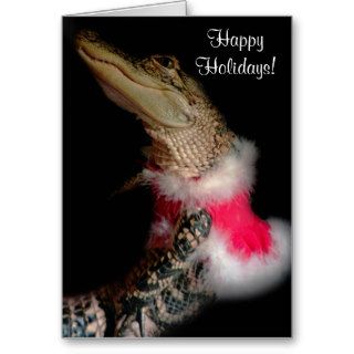 Alligator In Her Holiday Dress Greeting Card