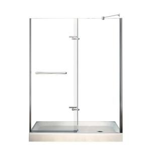MAAX Reveal 30 in. x 60 in. x 76 1/2 in. Alcove Standard Shower Kit in Chrome with Walls and Base in White   Right Drain 105953 000 001 101