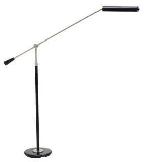 House of Troy PFLED 527 Grand Piano 1LT 4W LED Piano Floor Lamp, Black Finish with Satin Nickel Accents    