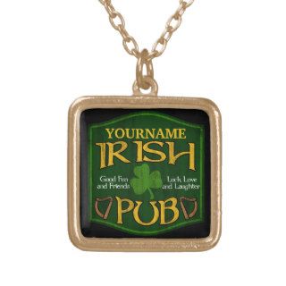 Personalized Irish Pub Sign Personalized Necklace