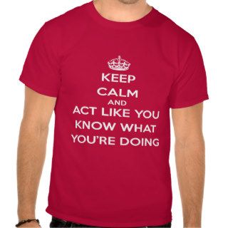 Keep Calm and Act Like You Know What You're Doing T Shirt