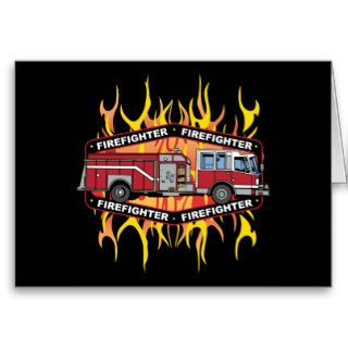 Firefighter Fire Truck Card