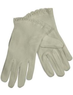 Nolan Gloves   Toddler Girls Lace Trim Dress Gloves, White 29541 onesize Clothing