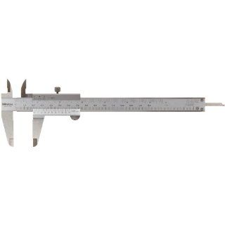 Mitutoyo 530 104 Vernier Calipers, Stainless Steel, for Inside, Outside, Depth and Step Measurements, Metric, 0"/0mm 150mm Range, +/ 0.05mm Accuracy, 0.05mm Resolution, 40mm Jaw Depth