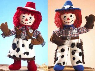 RAGGEDY ANN ANDY Cowgirl/Cowboy Plush Dolls (16") Toys & Games