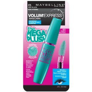 Maybelline New York Volume Express Mega Plush Waterproof Mascara, Very Black, 0.3 Fluid Ounce  Beauty