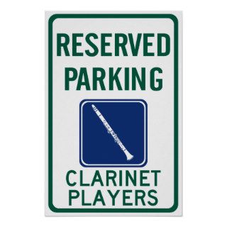 Clarinet Players Parking Posters